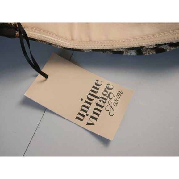 Unique Vintage Leopard Print Pin-Up Rialto Swim Bikini Top 1X - Picture 6 of 6